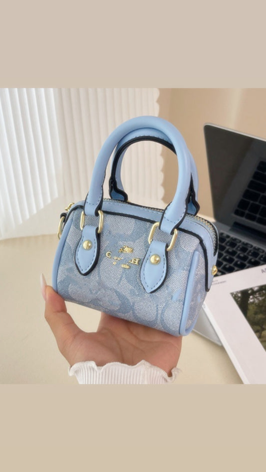 Cloud Blue Coach Mini Rowan Satchel Bag Charm ☁️🩵.