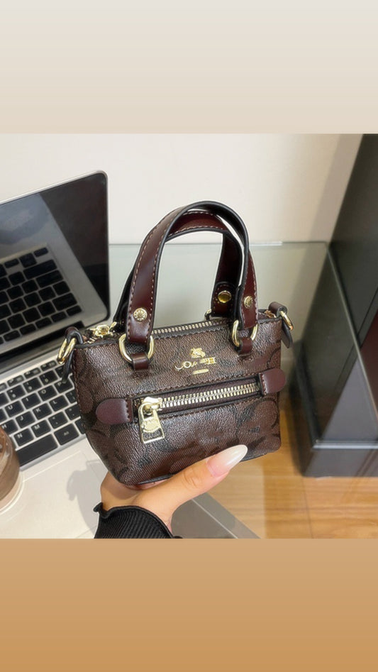 Espresso Monogram Coach Mini Rowan Satchel Bag Charm 🤎☕️.