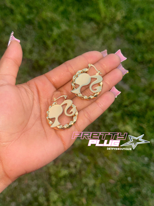 🎀 barbie hoop earrings (30mm)